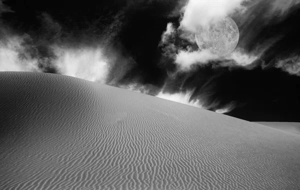 Desierto Blanco Negro Renderizado —  Fotos de Stock