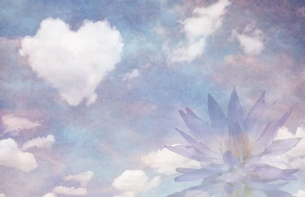 Heart Cloud Lotus Rendering — Stock Photo, Image