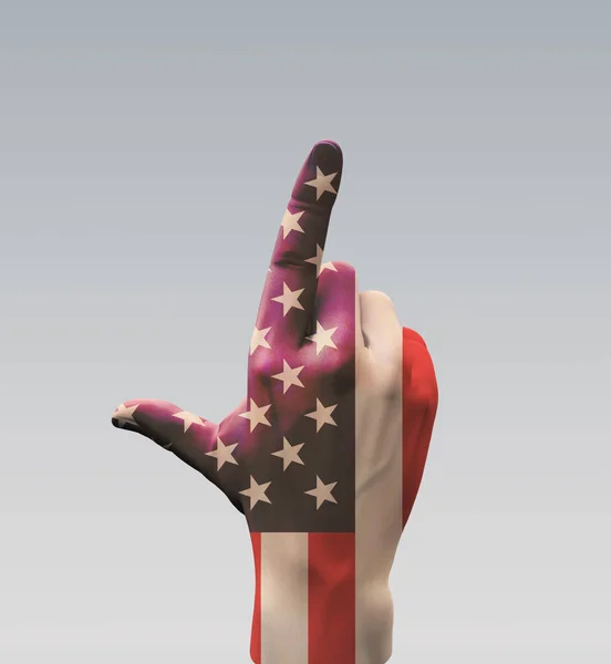 Point Usa Hand Sign Rendering — Fotografia de Stock