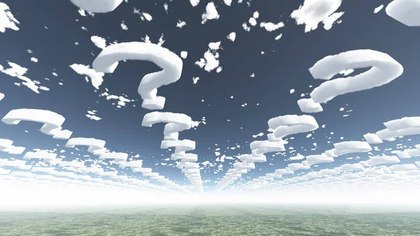 Nuvens Forma Pontos Interrogação — Fotografia de Stock