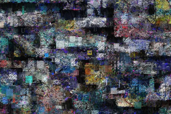 Abstracte Doeken Vervloekte Kleuren Weergave — Stockfoto