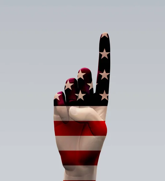 Usa Point Hand Sign Rendu — Photo