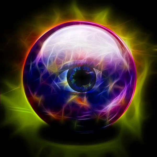 Crystal Ball All Seeing Eye Rendering — Stock Photo, Image