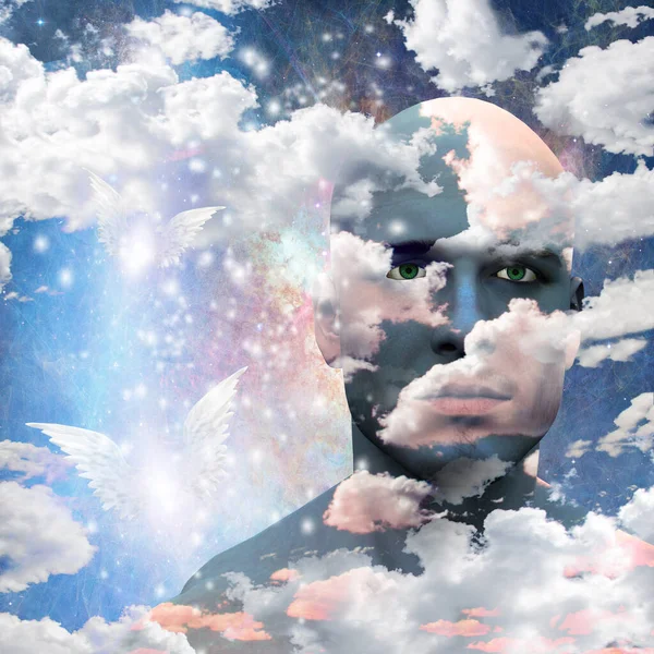 Mans Head Clouds — Stock Photo, Image