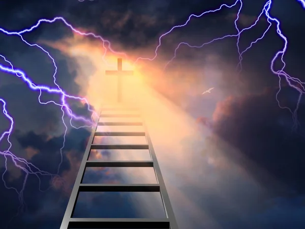 Escalera Dios Con Relámpagos Por Todas Partes — Foto de Stock