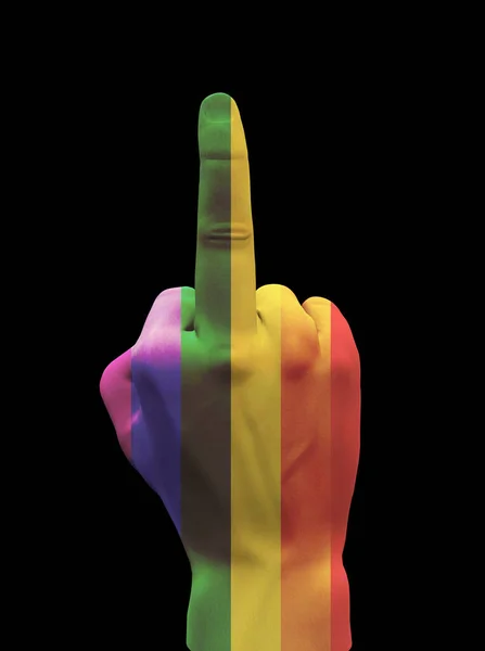 Rainbow Hand Sign Rendering — Stock Photo, Image