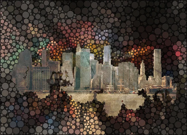现代文摘 曼哈顿 3D渲染 — 图库照片