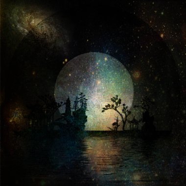 Asya Bahçe Manzarası. 3B görüntüleme