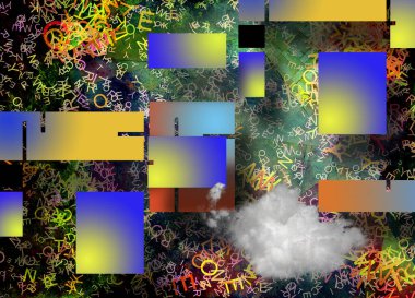 Renkli soyut. Modern arka plan. 3B görüntüleme