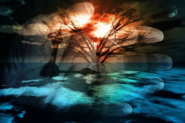 Surreal Symbols Landscape 3d render 