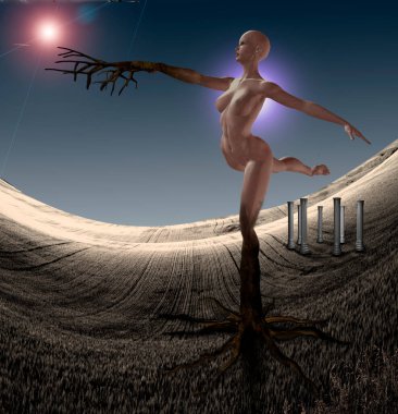 Rüyadaki ağaç perisi manzara gibi.