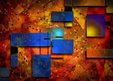 Kareler soyut. 3B görüntüleme