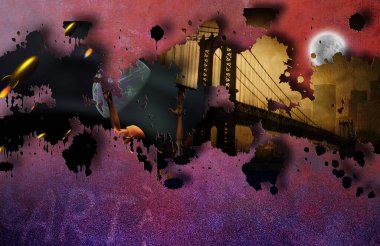 Pulp Art, sürreal soyut arkaplan, 3B canlandırma 