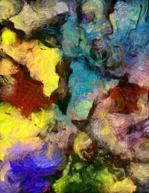 Açısal Soyut Boyama. 3B görüntüleme