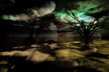 Surreal Symbols Landscape 3d render 