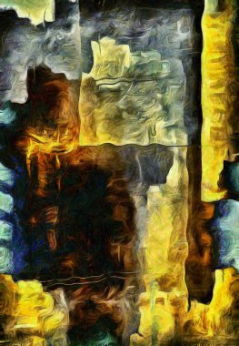 Büyük şehir yükü. Modern soyut resim. 3B görüntüleme