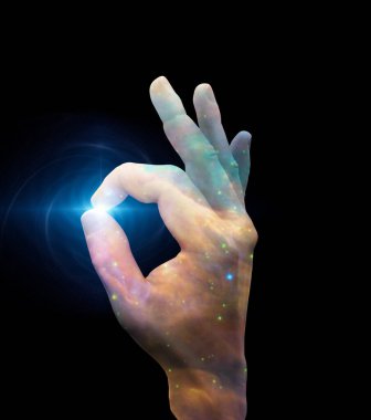 Stars OK El İşareti. 3B görüntüleme