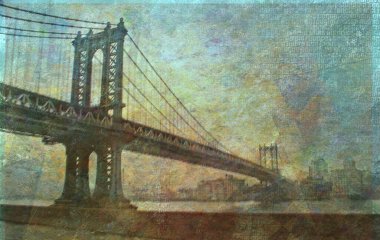Manhattan Köprüsü Ressam Manzarası