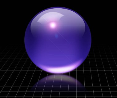 Boş uzayda küre. 3B görüntüleme