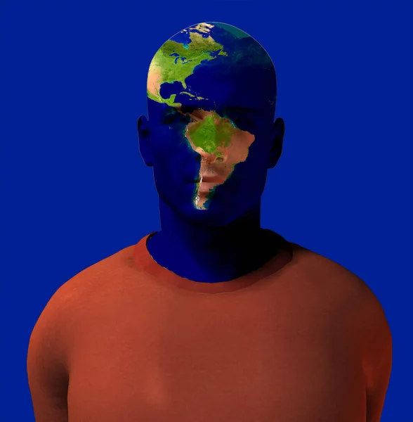 Man Earth Concept Rendering — Stock Photo, Image