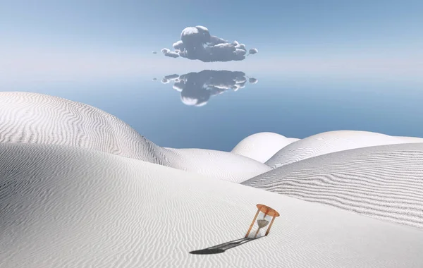 Surreal White Desert Hourglass — Stock Photo, Image