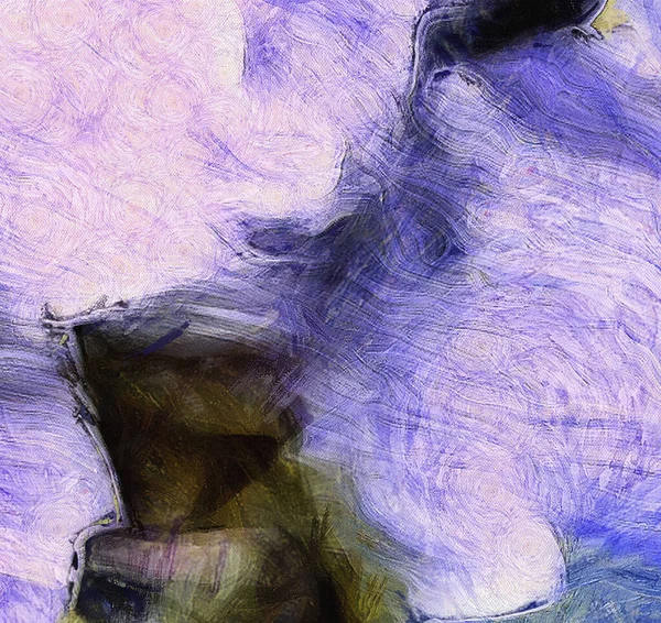 Abstrakte Malerei Meist Gedeckten Blautönen Pinselstriche — Stockfoto