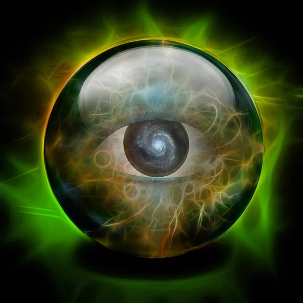 Crystal Ball Eye Galaxy Rendering — Stock Photo, Image