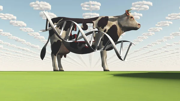 Gmo Business Cow Rendering — Stock Photo, Image