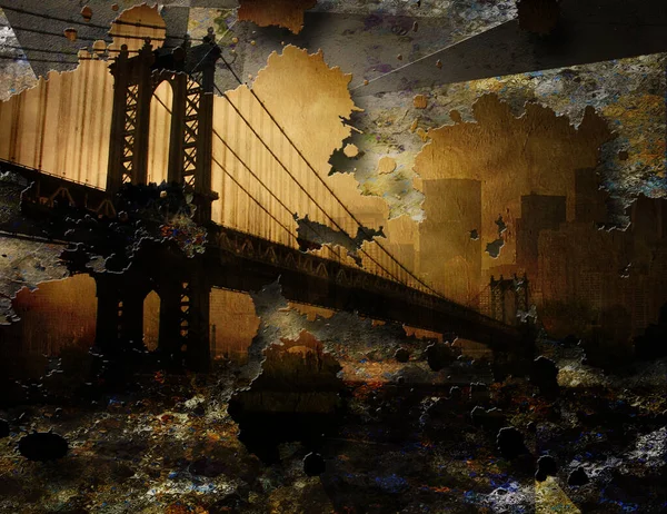 Brooklyn Bridge Nyc Schilderij — Stockfoto