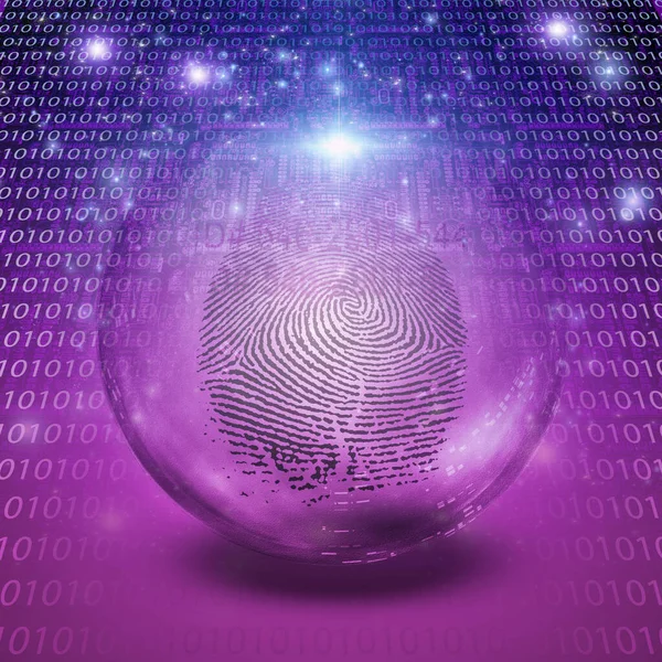 Fingerprint Binary Code Rendering — 图库照片