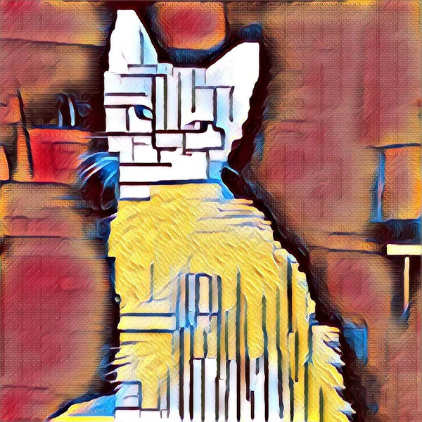 ภาพวาดนามธรรม แมว สไตล มอนเตเนโก — ภาพถ่ายสต็อก