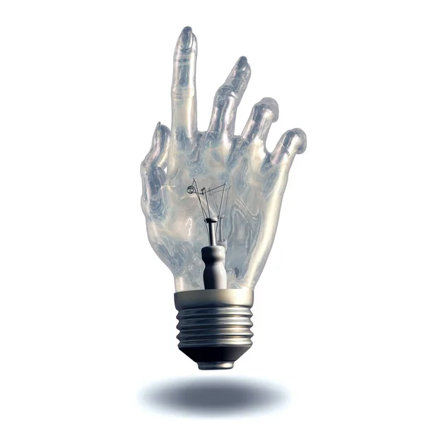 Pointing Light Bulb Rendering — Fotografia de Stock