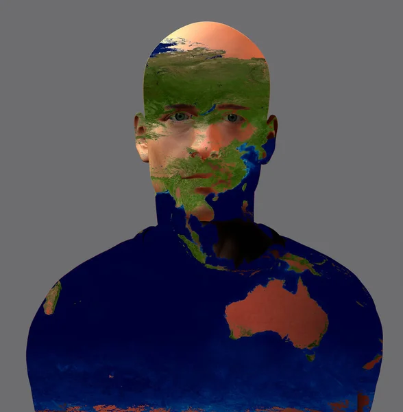 Austrailia Superimposed Mans Face — Stock Photo, Image