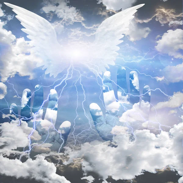 Angel Winged Sky Rendering — Stock Photo, Image