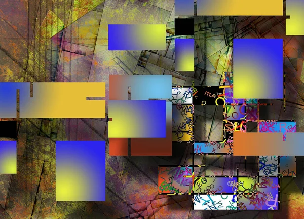 Abstração Com Formas Geométricas Arte Moderna Renderização — Fotografia de Stock