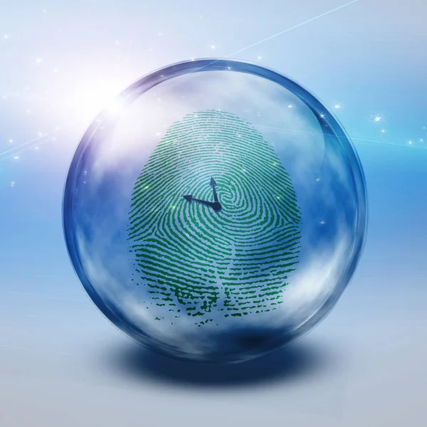 Fingerprint Hour Arrows Bubble — Stock Photo, Image
