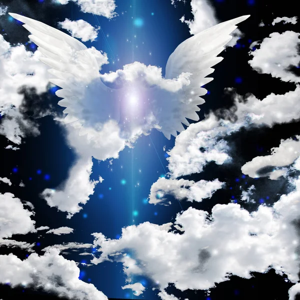 Angel Winged Sky Rendering — Stock Photo, Image