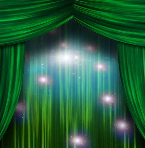 Curtains Sparkle Rendering — Stock Photo, Image