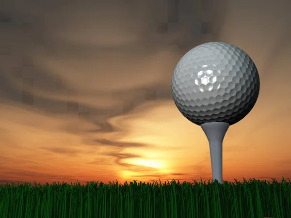 Sunset Vagy Sunrise Golf Renderelés — Stock Fotó