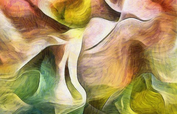 抽象画在柔和的颜色 流体线 — 图库照片