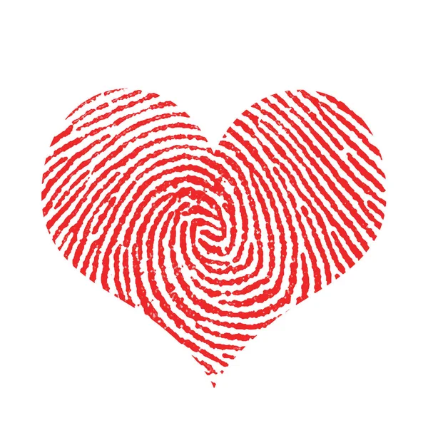 Love Fingerprint Shape Heart Rendering — Stock Photo, Image