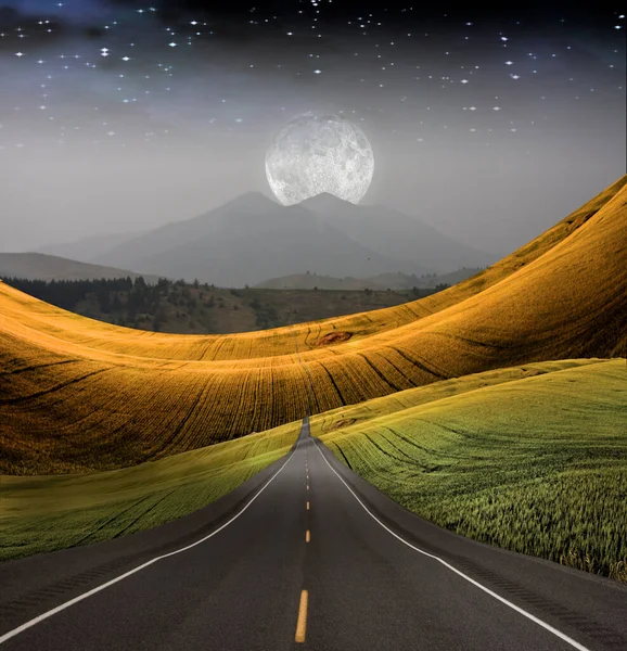 Road Leads Distance — Stock Photo, Image