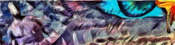 Сюрреалістичний Живопис Велике Око Фігура Голого Чоловіка Дверима Замість Обличчя — стокове фото