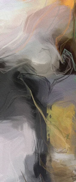Malarstwo Abstrakcyjne Głównie Kolorach Jasnoniebieskim Szarym Pociągi Pędzla — Zdjęcie stockowe