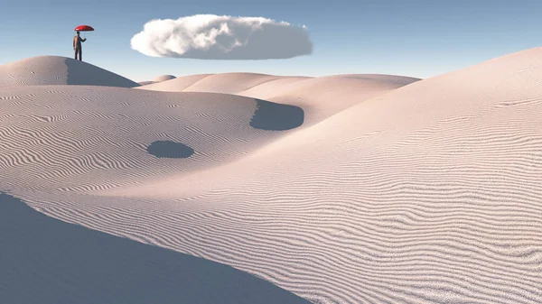 Hombre Distancia Con Una Sola Nube — Foto de Stock