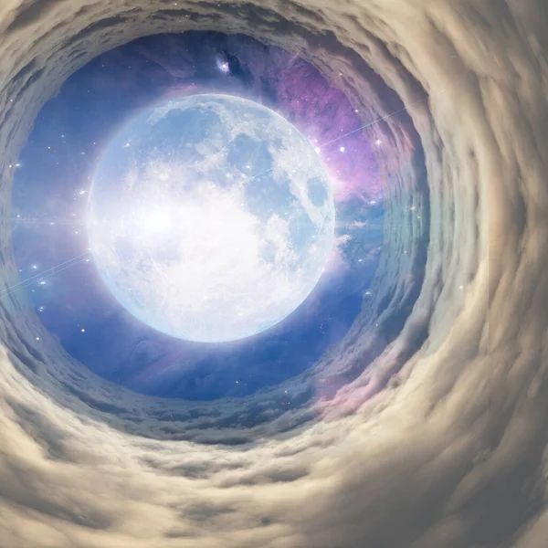 Grande Pleine Lune Brillante Dans Ciel Rendu — Photo