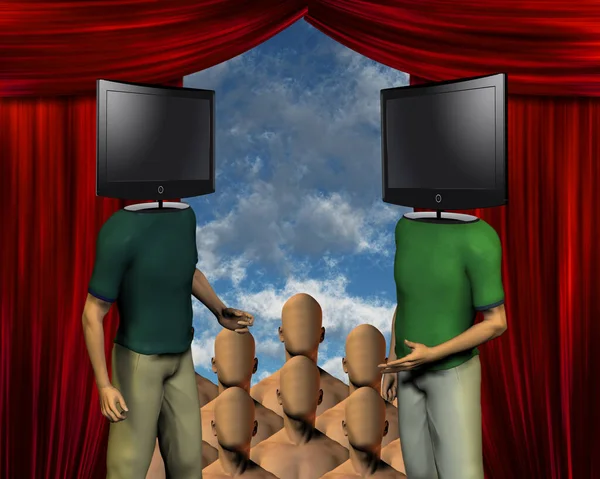 Performance Men Faceless Crowd Rendering — Stockfoto