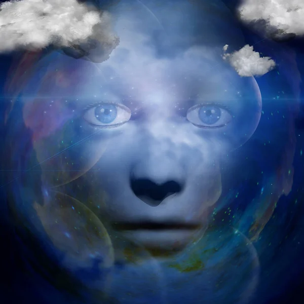 Human Face Space Background — Stock Photo, Image