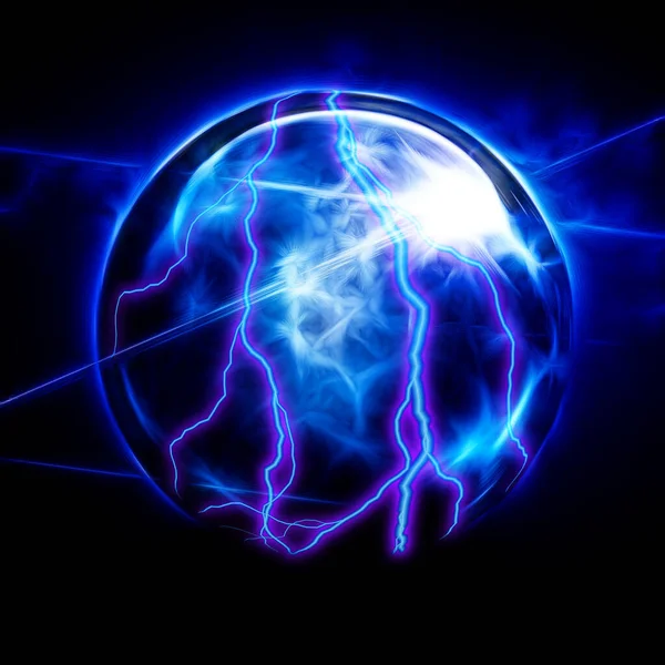 クリスタルボール電気 3Dレンダリング — ストック写真