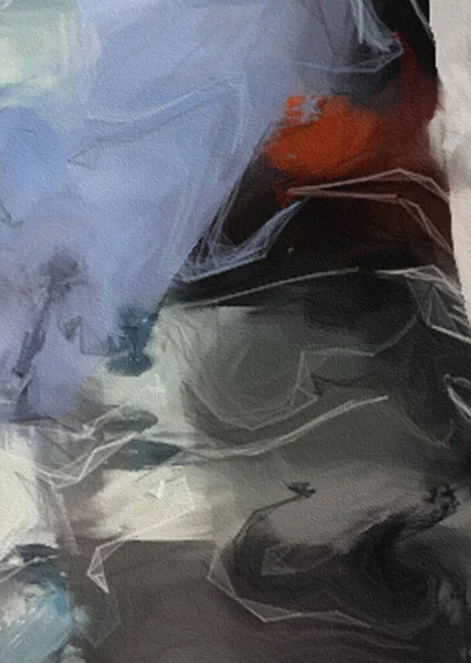 Pintura Abstracta Mayoría Tonos Marrones Azules Apagados Gris Pinceladas — Foto de Stock